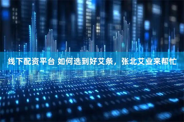 线下配资平台 如何选到好艾条，张北艾业来帮忙